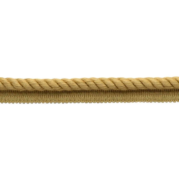 3/8" (1cm) Basic Collection Solid Twisted Rope Cord Trim with Lip # 0038EMPS,, Golden Beige #E16C (Dark Gold Beige) Sold By The Yard (36"/3 ft/0.9m)
