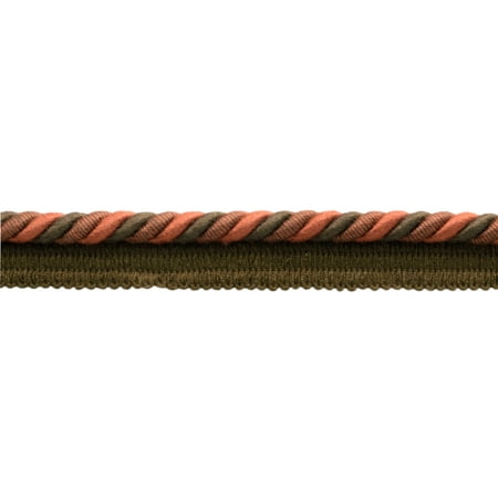 3/8" (1cm) Chocolate Collection Twisted Rope Cord Trim with Lip # 0038CC,, Strawberry Brown #CC01 (Chocolate Brown, Light Red) Sold By The Yard (36"/3 ft/0.9m)