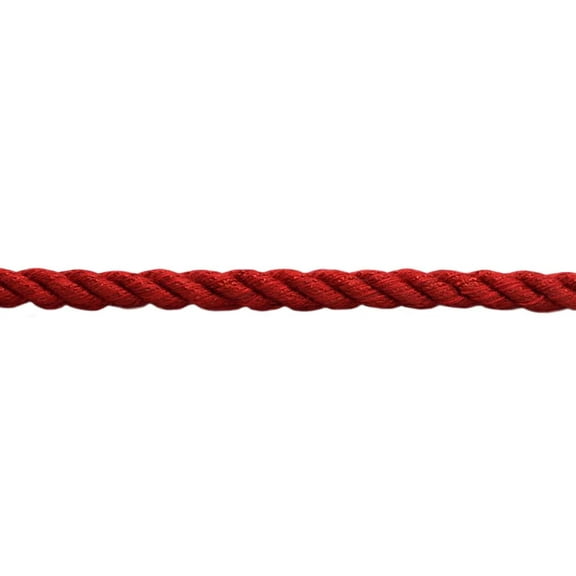 3/8" (1cm) Decorative Twisted 3-ply Rope Cord Trim # 0038NL,, Cherry Red #E13 (Dark Crimson Red) 12 Yards (36 ft/11m)