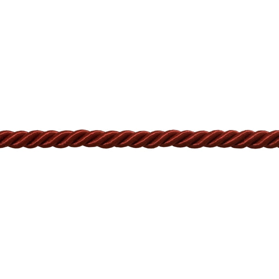 3/8" (1cm) Decorative Twisted 3-ply Rope Cord Trim # 0038NL,, Cherry Red #E13 (Dark Crimson Red) 12 Yards (36 ft/11m)