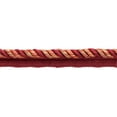 thumbnail image 1 of 3/8" (1cm) Decorative Twisted Rope Cord Trim with Lip # 0038MLT,, Cajun Red #PR15 (Crimson Red, Light Beige, Light Gold) 24 Yards (72 ft/21.5m), 1 of 1