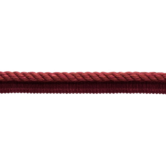3/8" (1cm) Decorative Twisted Rope Cord Trim with Lip # 0038MRQ,, Royal Red #P87 (Crimson Red, Dark Red) Sold By The Yard (36"/3 ft/0.9m)