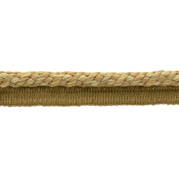 3/8" (1cm) Decorative Twisted Rope Cord with Lip | Cord Trim # 0038V,, Latte Beige #VNT5 (Light Beige, Light Brown) Sold By The Yard (36"/3 ft/0.9m)