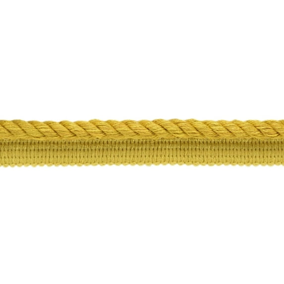 3/8" (1cm) Twisted Rope Cord with Lip | Cord Trim # 0038S,, Brass Gold #D05 (Dark Yellow Gold) 24 Yards (72 ft/21.5m)