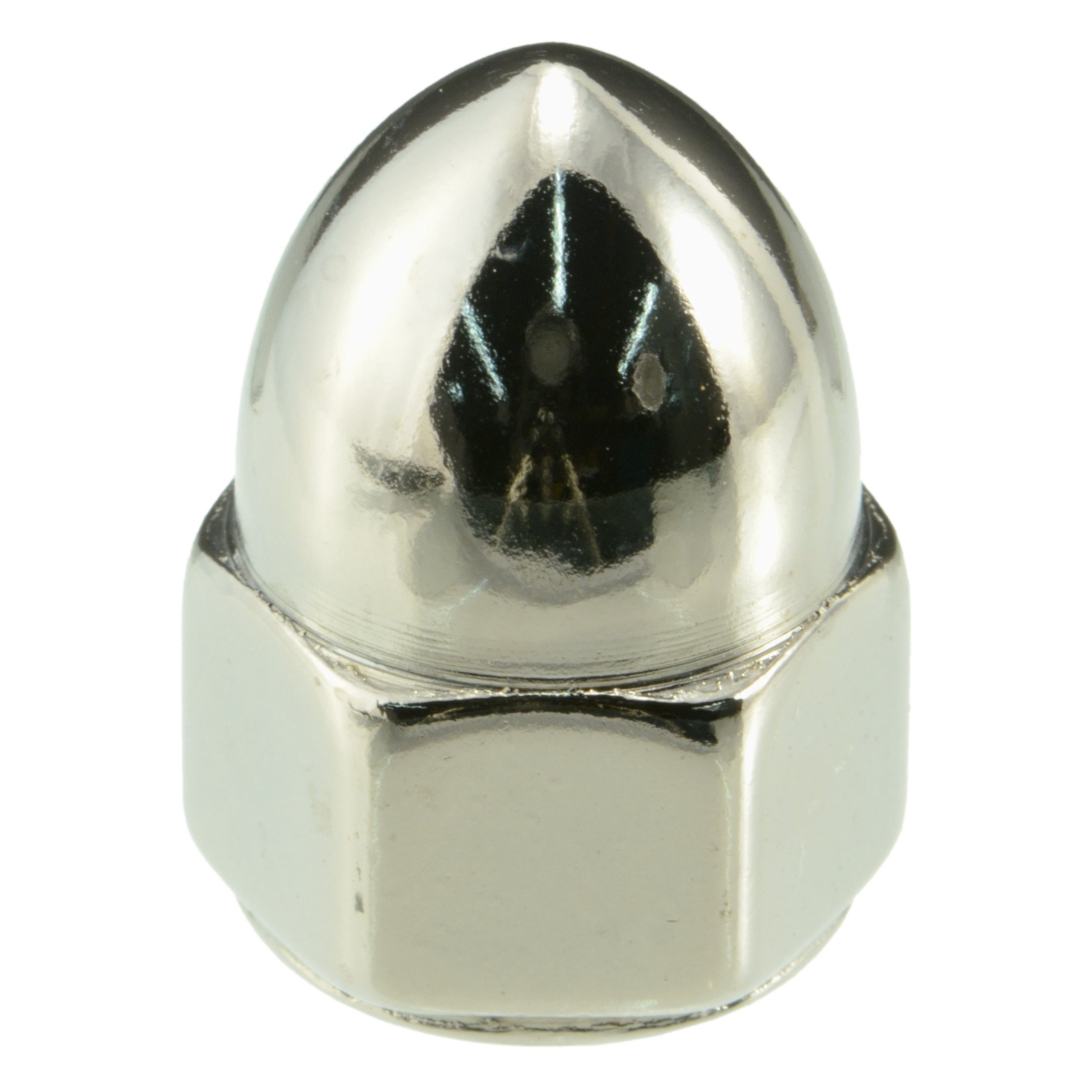 3/8"-24 Black Chrome Plated Steel Fine Thread Acorn Nuts (5 pcs.)