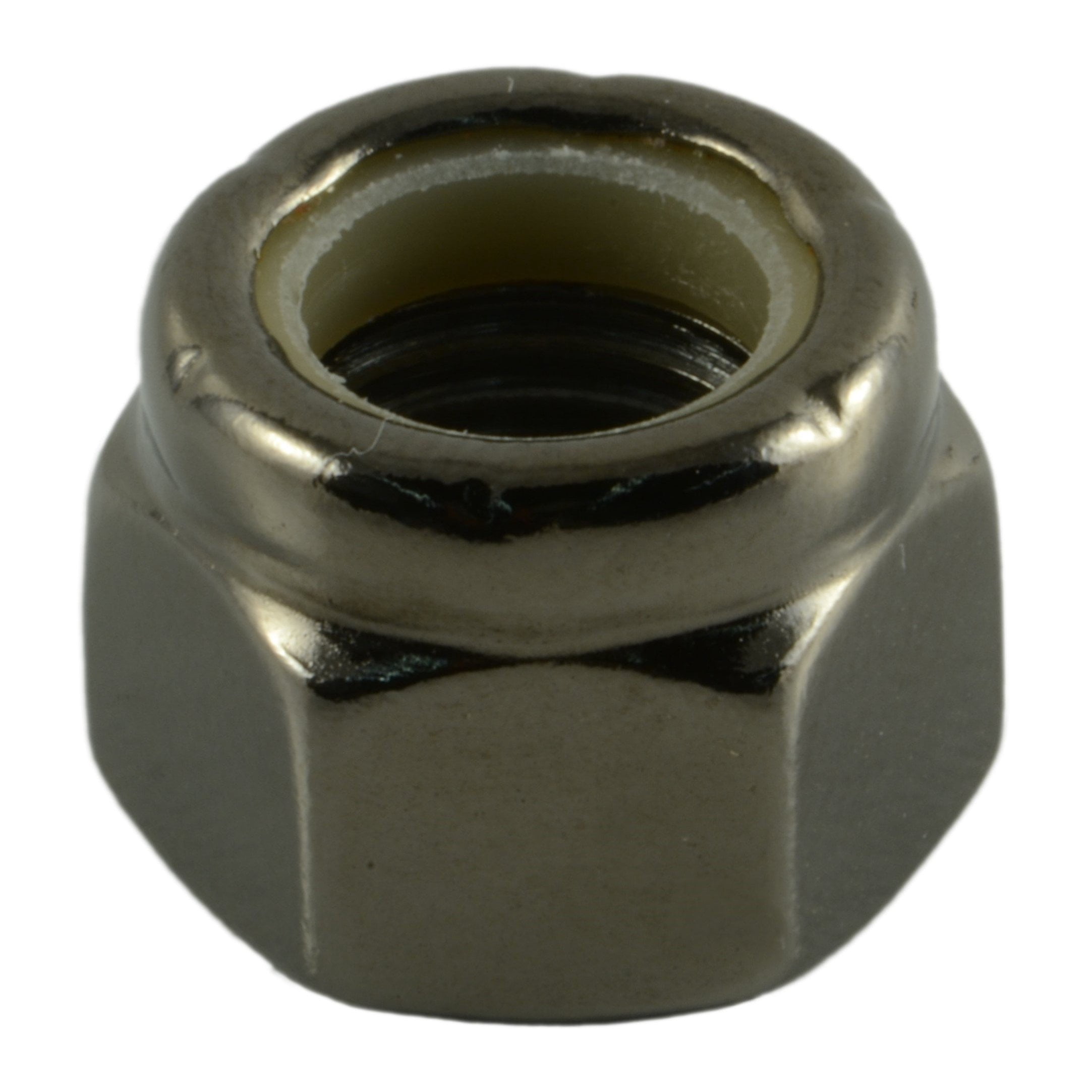 3/8"-24 Black Chrome Plated Steel Fine Thread Nylon Insert Lock Nuts (5 pcs.)