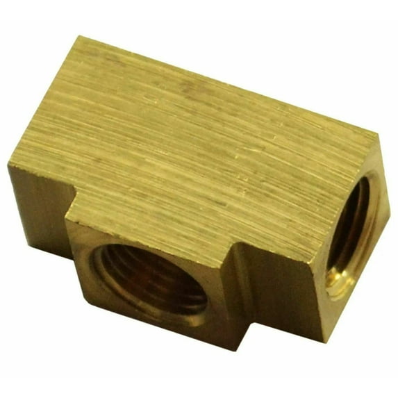 3/8"-24 Brass Brake Tee With Female Inverted Flare All Sides for 3/16" Tube
