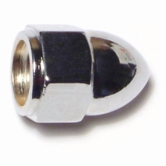 3/8"-24 Chrome Plated Grade 2 / A307 Steel Fine Thread Acorn Cap Nuts CNS2-117