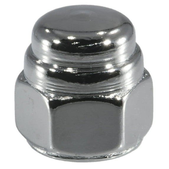 3/8"-24 Chrome Plated Steel Fine Thread Flat Head Acorn Cap Nuts