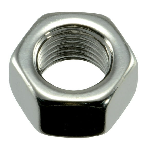 3/8"-24 Polished 18-8 Stainless Steel Grade 5 Fine Thread Hex Nuts (6 pcs.)