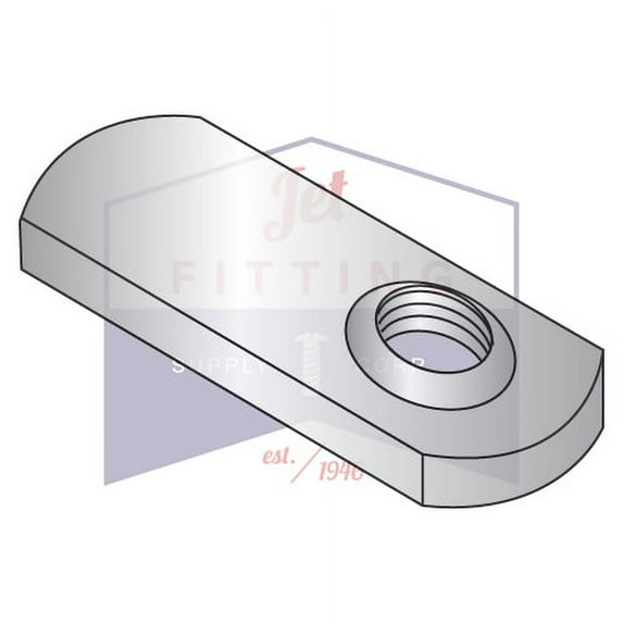 3/8-24 Tab Weld Nuts | Offset Hole Design; 1 1/8" Tab Base, Without Projections | 18-8 Stainless Steel (Quantity: 1000)