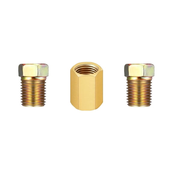 Copper Brake Pipe Connectors for 3/16" Brake Line Tube 3/8"-24 Threads Brake Line Fitting Brake Tube Fitting Assortment