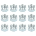 3/824 UNF Hexagon Slotted Nut, Grade 6.8 Carbon Steel Hex Nuts, Silver