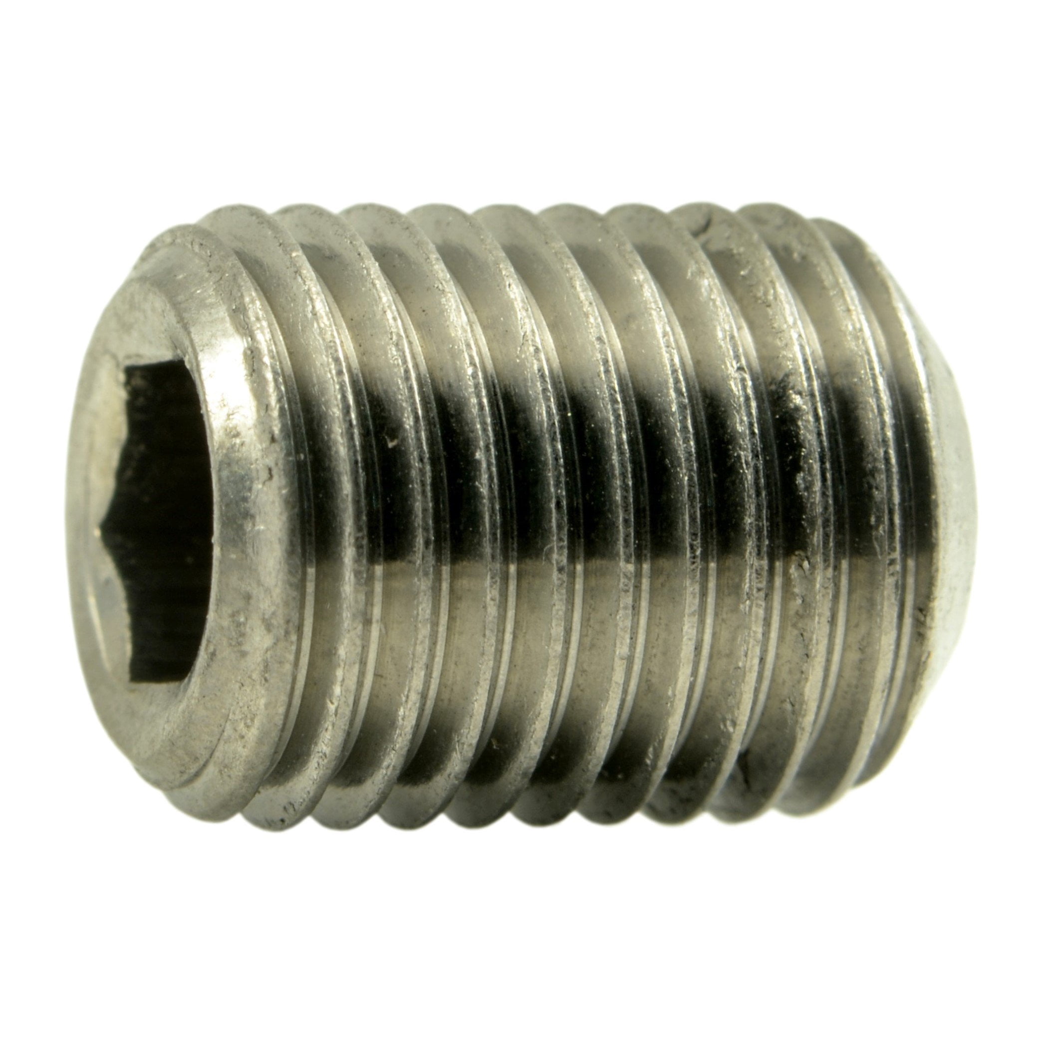 3/8"-24 x 1/2" 18-8 Stainless Hex Socket Headless Set Screws (10 pcs.)