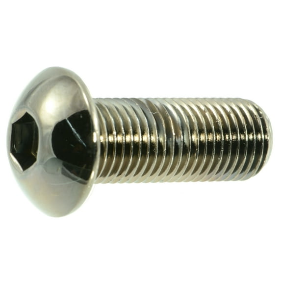 3/8"-24 x 1" Black Chrome Button Head Socket Cap Screws (5 pcs.)