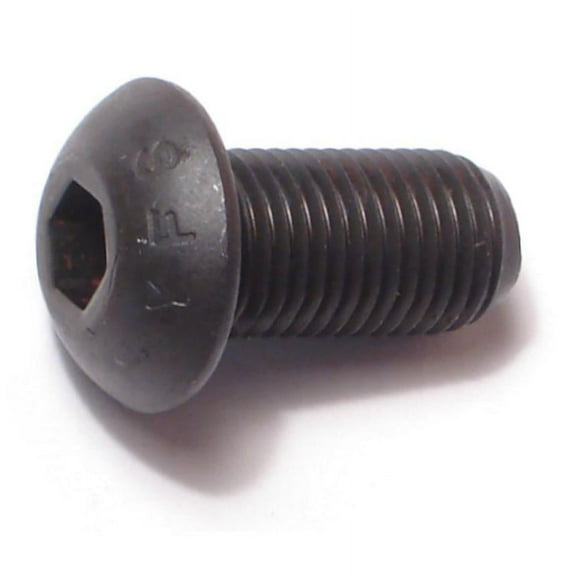 3/8"-24 x 3/4" Plain Steel Fine Thread Button Head Socket Cap Screws (6 pcs.)