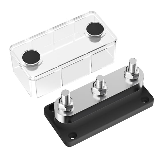 3/8" 3 Power Distribution Block with Cover,Suitable for Car, Truck, Marine Boats,Bus Junction Block