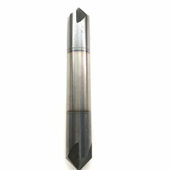 3/8" 4 FLUTE 90 DEGREE CARBIDE CHAMFER MILL - DOUBLE END - TiALN COATED