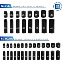 3/8" 50 PCS SAE & Metric Socket Set