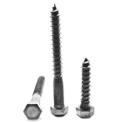 3/8"-7 x 12" Hex Lag Screw Low Carbon Steel Plain Finish Pk 25