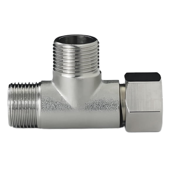 3/8" to 9/16" T-Type Tee Pipe Splitter, 3-Way Adapter Fitting for Fridge Ice Maker, Dishwasher, Shower Hose, Faucet, Glass Washer and Toilet Tank Water Lines