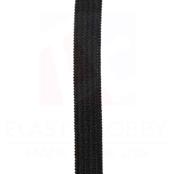3/8" (9.5mm) Black Knitted Elastic - US Made - 150 yards