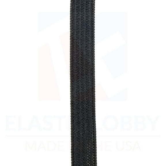 3/8" (9.5mm) Heavy Black Knitted Elastic - US Made - 20 yards