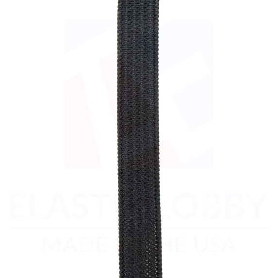 3/8" (9.5mm) Heavy Black Knitted Elastic - US Made - 5 yards