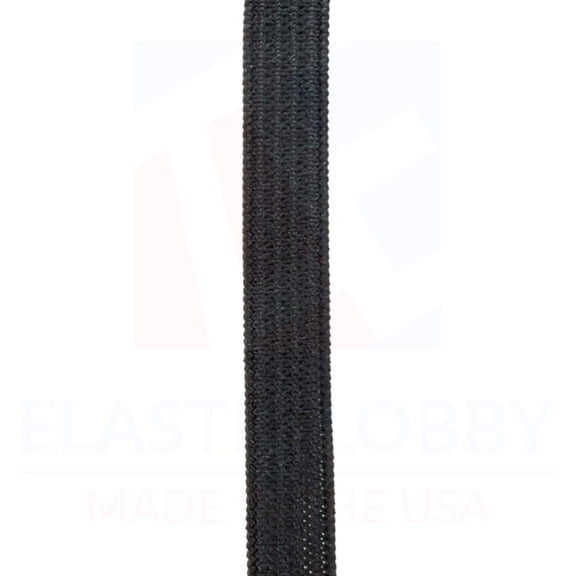 3/8" (9.5mm) Heavy Black Knitted Elastic - US Made - 50 yards