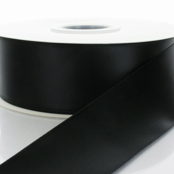 3/8" Black Double Faced Satin Ribbon 100 Yard Reel