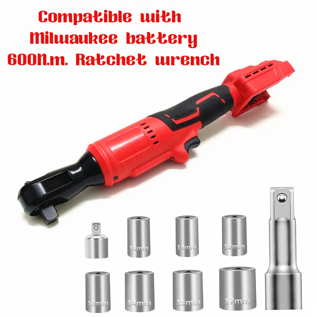 3/8" Brushless Ratchet Wrench Set for Milwaukee 18V Battery, Electric
