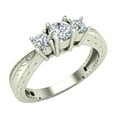 thumbnail image 1 of 3/8 CTW Past Present Future Engraved Three Stone Diamond Engagement Ring 14K White Gold ( G, I1 ), 1 of 5
