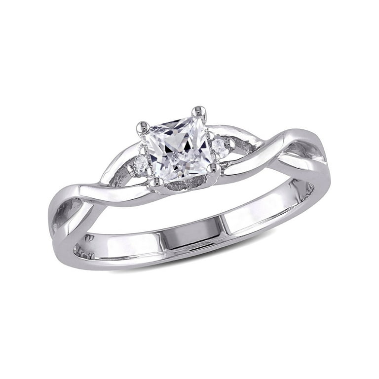 3/8 Carat (Ctw) Princess-Cut Lab-Created White Sapphire Infinity
