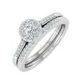 thumbnail image 1 of 3/8 Carat Diamond Halo Bridal Ring Set in 10K White Gold (Ring Size 4.75), 1 of 4