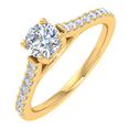 thumbnail image 1 of 3/8 Carat Diamond Solitaire Engagement Ring in 14K Yellow Gold (Ring Size 6.75), 1 of 6