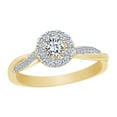 thumbnail image 1 of AFFY 3/8 Carat Round Cut White Natural Diamond Twisted Engagement Wedding Ring In 10k Solid Yellow Gold (0.38 Cttw) Ring Size-7, 1 of 1