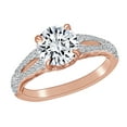 thumbnail image 1 of AFFY 3/8 Carat Round White Natural Diamond Split Shank Semi Mount Engagement Ring In 14k Solid Rose Gold (0.38Cttw) Ring Size-9, 1 of 1