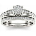 thumbnail image 1 of 3/8 Carat T.W. Diamond 10kt White Gold Cluster Engagement Ring Set, 1 of 1