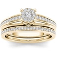 thumbnail image 1 of 3/8 Carat T.W. Diamond 10kt Yellow Gold Cluster Engagement Ring Set, 1 of 5