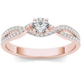 thumbnail image 1 of 3/8 Carat T.W. Diamond Bypass Criss-Cross Shank Classic 10kt Rose Gold Engagement Ring, 1 of 5