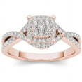 thumbnail image 1 of 3/8 Carat T.W. Diamond Criss-Cross Shank Halo Cluster 10kt Rose Gold Engagement Ring, 1 of 4