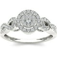 thumbnail image 1 of 3/8 Carat T.W. Diamond Single Halo Cluster 10kt White Gold Engagement Ring, 1 of 4