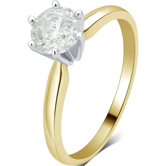 3/8 Carat T.W. Round Diamond 14K Yellow Gold Solitaire Engagement Ring