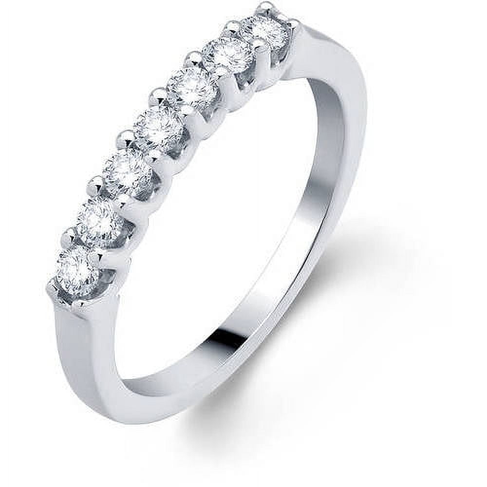 3/8 Carat T.W. Round Diamond 18kt White Gold 7-Stone Anniversary Band, H-I/VS