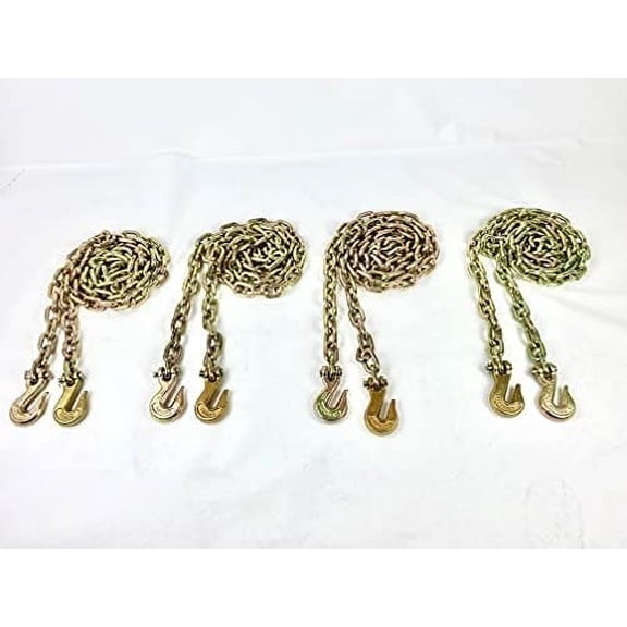 3/8" Chains x 10ft with Clevis Grab Hooks (4 Pack)$$Tools & Hardware Other