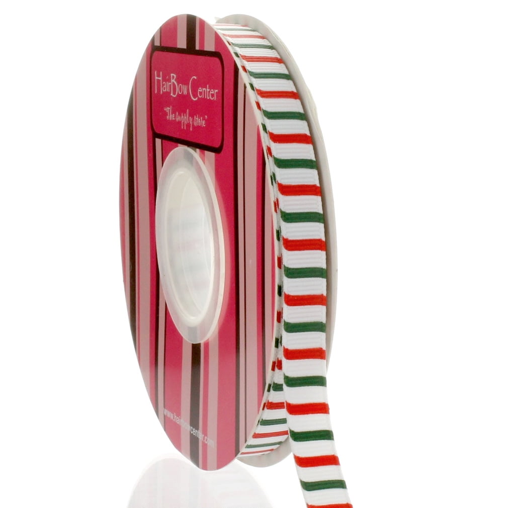 3/8" Christmas Stripe Grosgrain Ribbon 100 Yard