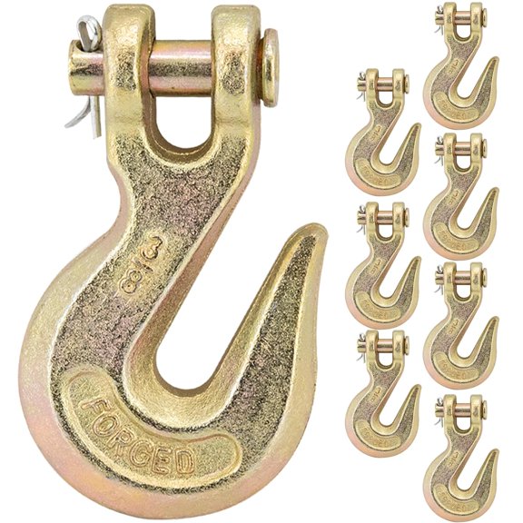 3/8" Clevis Grab Hooks, 8 Pack Heavy Duty Chain Hook
