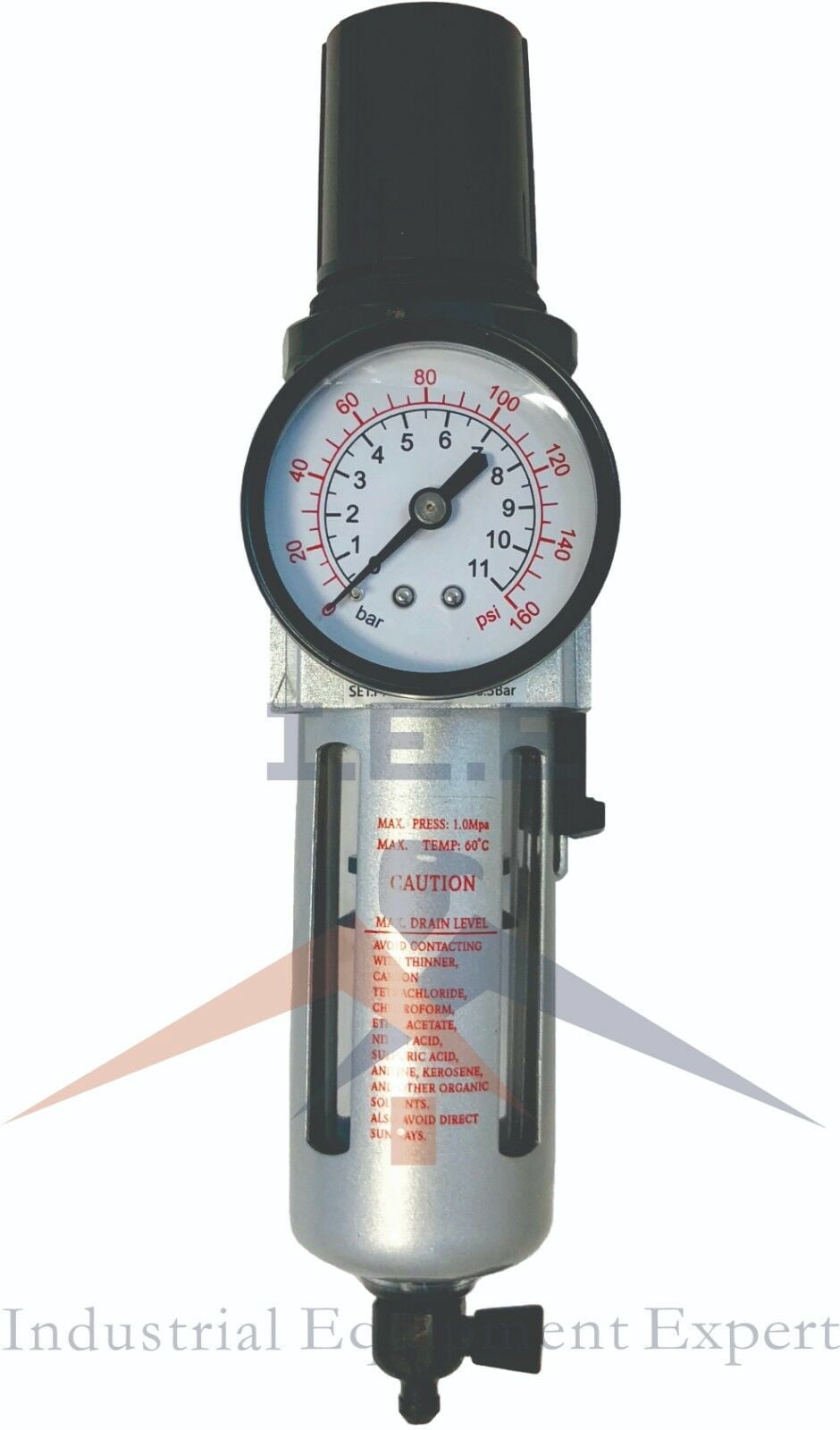 3/4" Air Compressor Regulator & Filter Combo With Gauge - 250 PSI Max, Includes Mounting Bracket