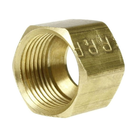 3/8" Compression Nut Hex Shape 9/16"-24 Thread Size Solid Brass Fitting New
