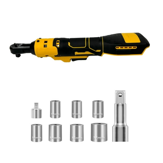 3/8" Cordless Ratchet Wrench 3/8" Power Ratchet Wrench Tool Kits 7CS Sockets Extension Rod 1/4" Adapter Variable Speed